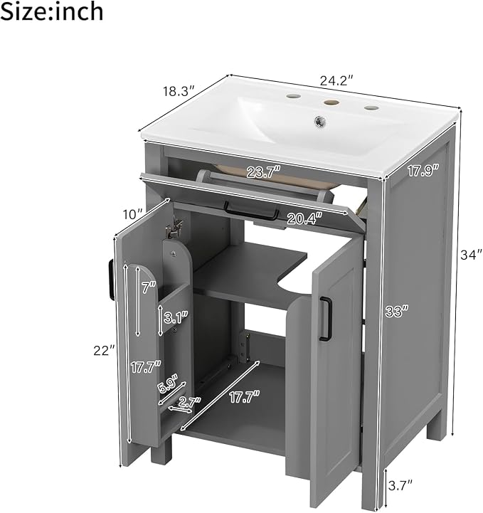Linique 24" Bathroom Vanity - Image 2