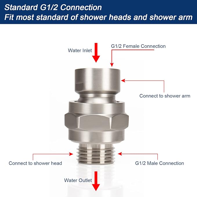 NearMoon Shower Head Swivel Ball Adapter - Image 6