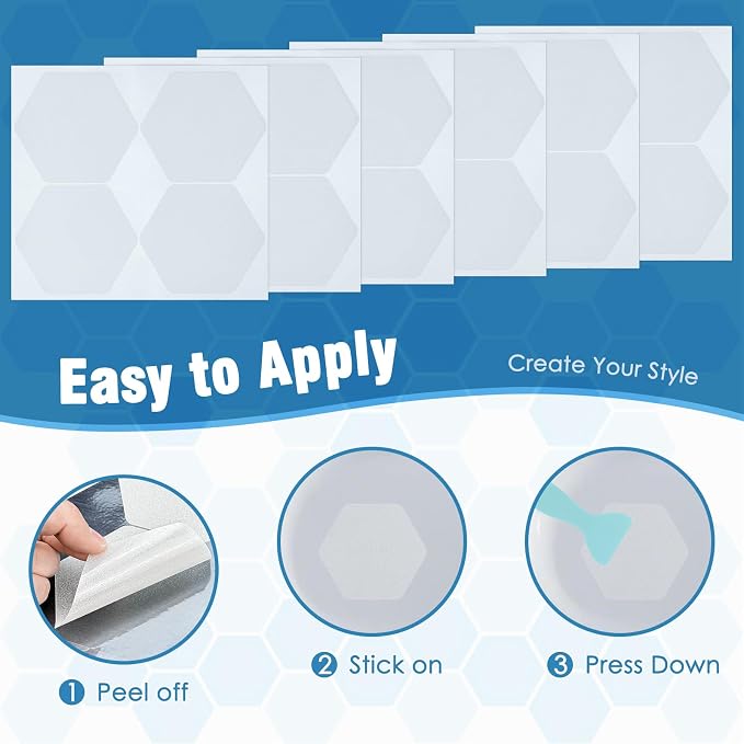 S&X 24 Pcs Anti Slip Shower Stickers, Oversized Non Slip Bathtub Stickers - Image 7