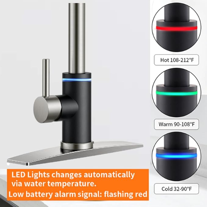 Smart Kitchen Faucet, 3 Modes Pull Down Sprayer, Touch On Sensor Activated - Image 3