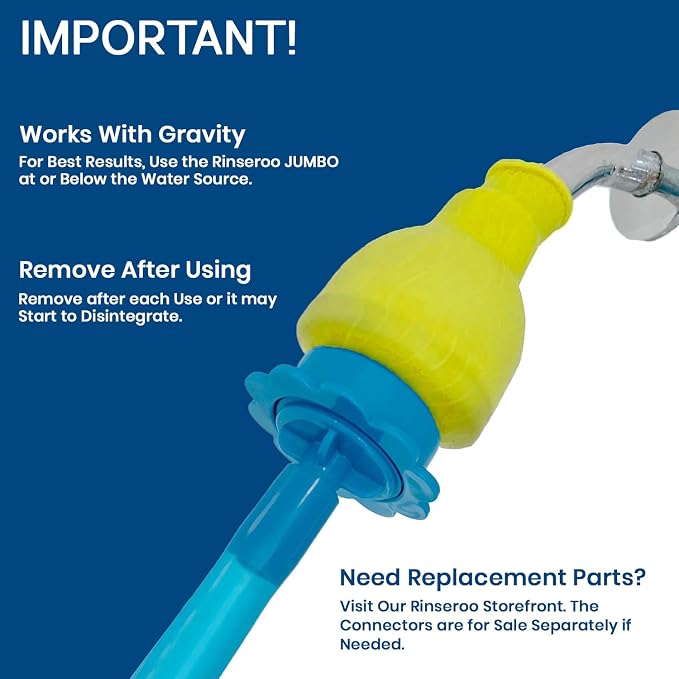 Rinseroo JUMBO Shower Cleaning Thing – Slip-On Handheld Hose Attachment - Image 9