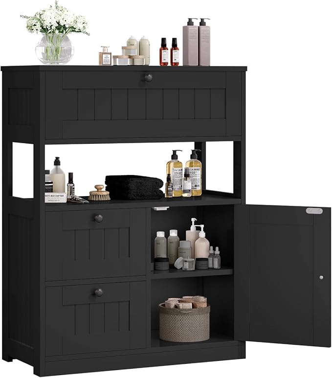Storage Cabinet, Modern Bathroom Floor Storage Cabinet Organizer by GRUSIGN