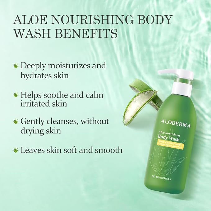 Aloderma Aloe Nourishing Body Wash Featuring Fresh, Organic Aloe - Image 3