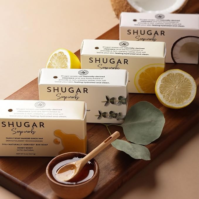 Shugar Soapworks Oatmeal & Coconut 5 oz Beauty Bar Soap 8-Pack | Plant-Based - Image 4