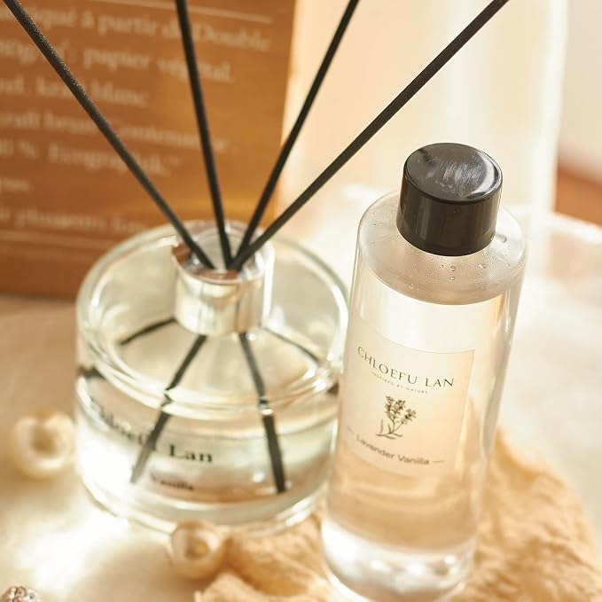 Chloefu LAN Lavender Reéd Diffuser Refill 200ml/6.76 fl oz Natural Essential - Image 4