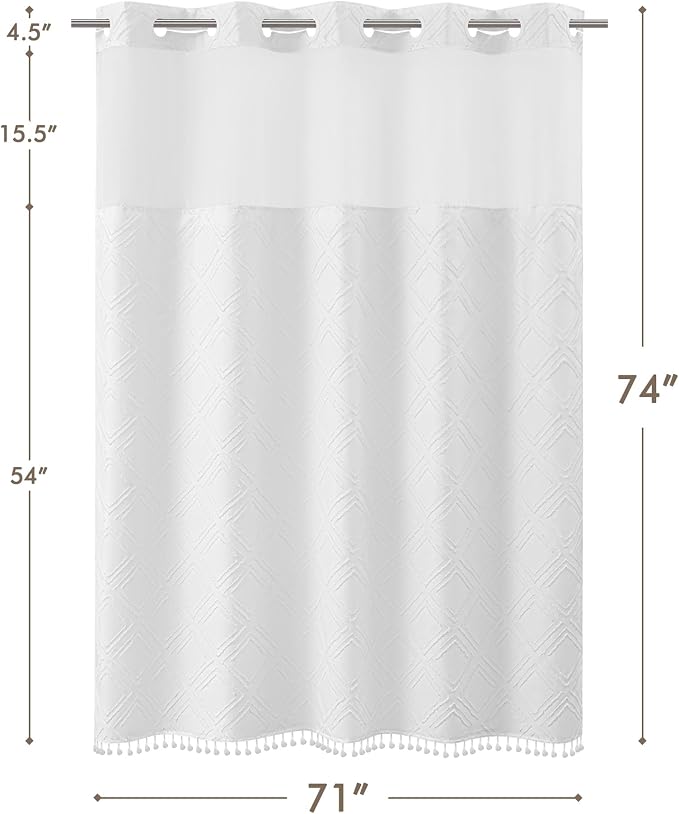 ROSERY No Hook Shower Curtain - Image 7