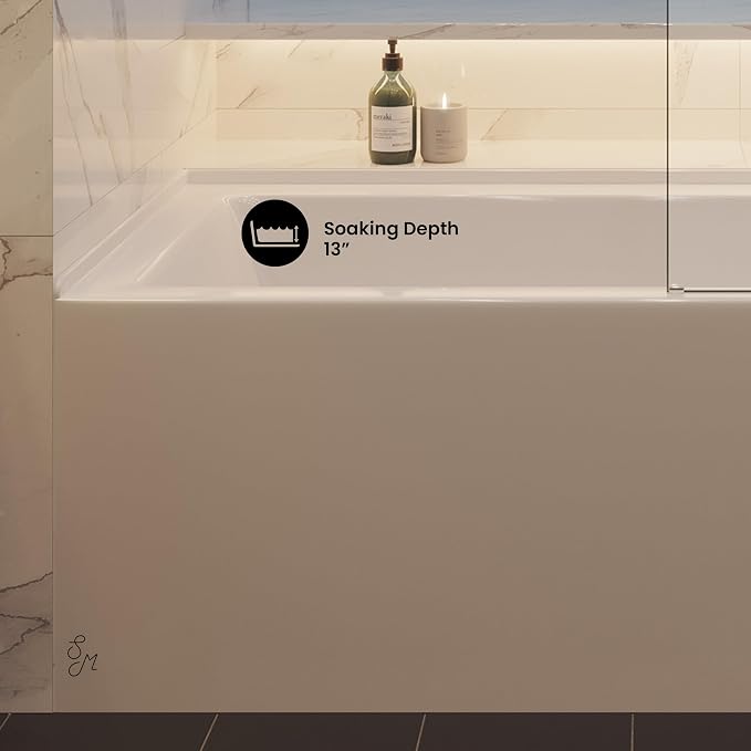 Voltaire 60" X 30" Right-Hand Drain Alcove Bathtub - Image 6