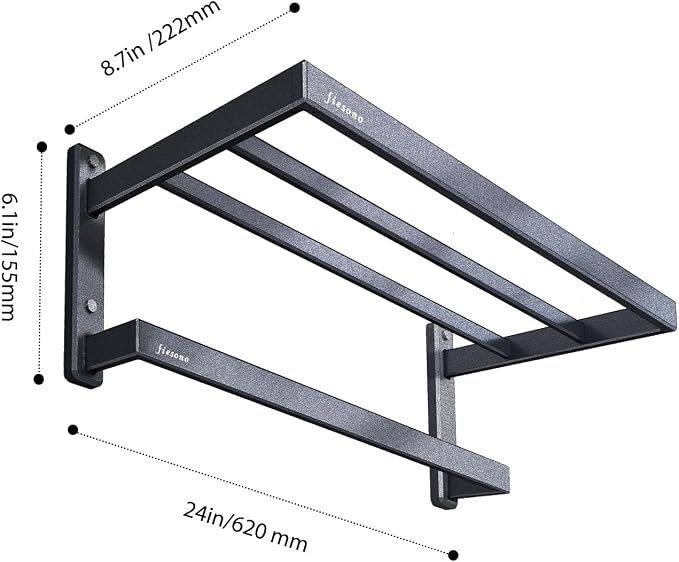 Bathroom Towel Rack, 24 Inch Towel Holder - Image 5