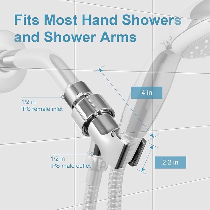 OFFO Shower Head Holder with Solid Metal Ball Joint - Image 3