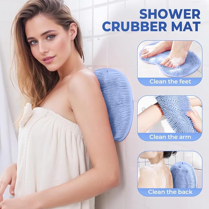 Shower Foot Scrubber Mat with Non-Slip Suction Cups, Non Slip Bathtub and - Image 2