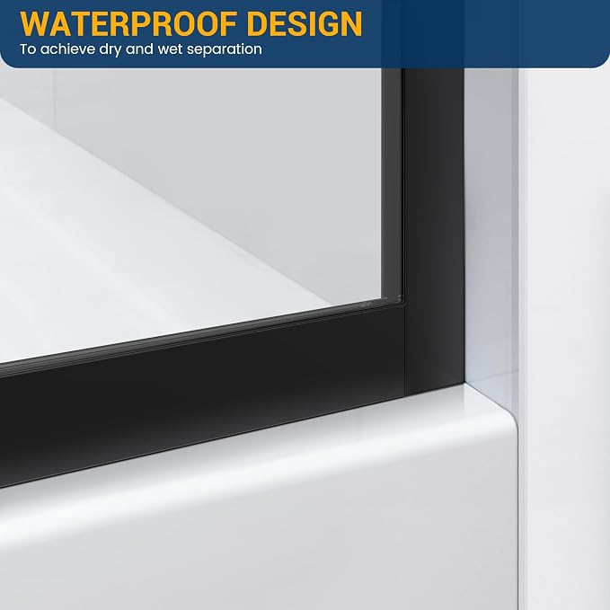 Bathtub Shower Glass Panel, Simple Shower Door Panel Easy to Install - Image 3