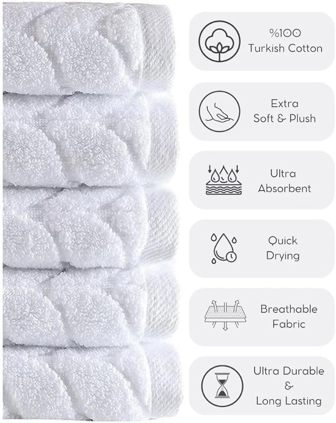 BAGNO MILANO Turkish Bath Towels, Soft Plush Jacquard Luxury Bath Towels - Image 7