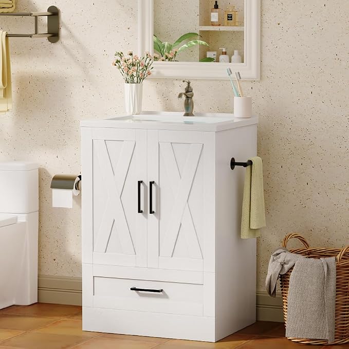 YESHOMY Bathroom Vanity with Sink, Farmhouse Cabinet Easy Assembly - Image 4