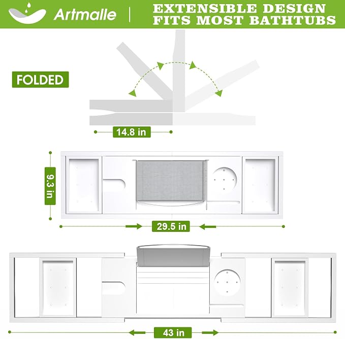 Artmalle Bathtub Caddy Tray - Image 3