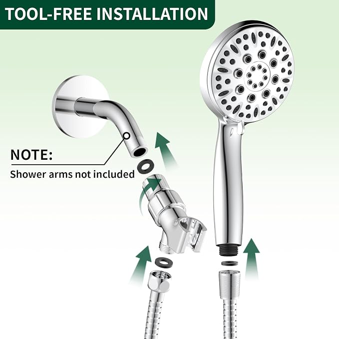Shower Head, 6 Spray Modes Handheld Showerhead, High Pressure Hand Shower - Image 7