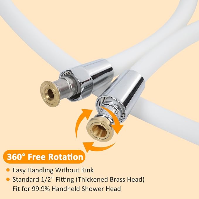 59 Inches Shower Hose Ultra-Soft Silicone Shower Hose Extension Anti-Kink - Image 3