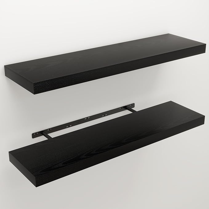 Floating Shelves for Wall, 9.3" Deep Wall Mounted Wood Shelves for Bathroom - Image 3