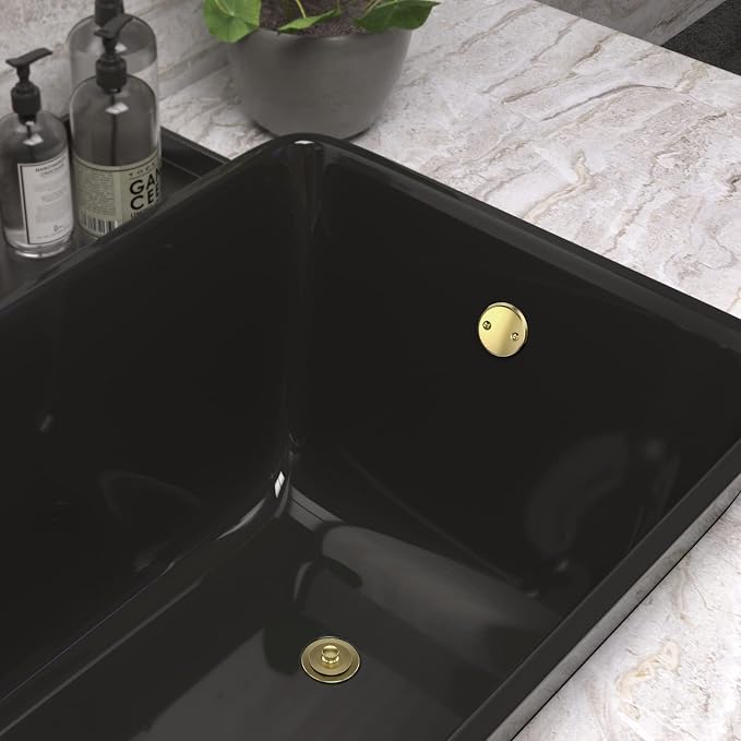 Brushed Gold Bathtub Drain Bath Tub Trim Set Conversion Kit Assembly, All Brass - Image 8