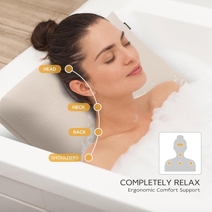 Bath Pillows for Tub Neck and Back Support, Bathtub Cushion backrest headrest - Image 6