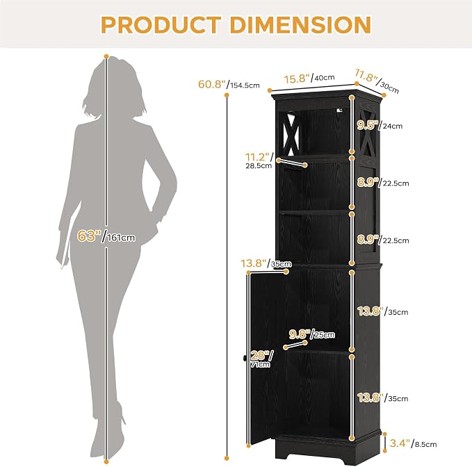 Narrow Bathroom Storage Cabinet - Image 2