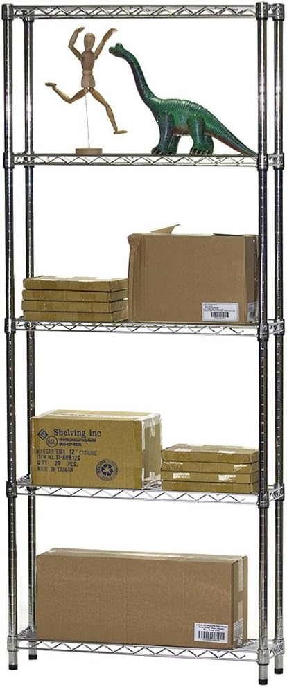 Shelving Inc. 8"d x 30"w x 84"h Chrome Wire Shelving - Image 3