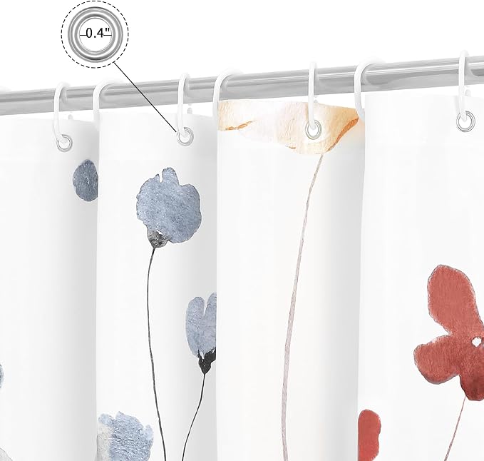 Gibelle Small Stall Shower Curtain 36 x 72, Narrow Half Watercolor Floral - Image 4