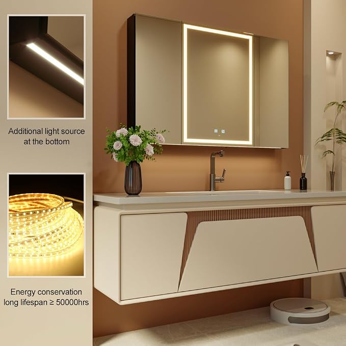 KWW LED Lighted Bathroom Medicine Cabinet - Image 4
