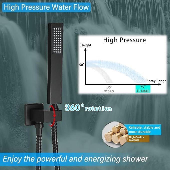 Shower Faucet Set Complete, Wall Mount Shower System - Image 4
