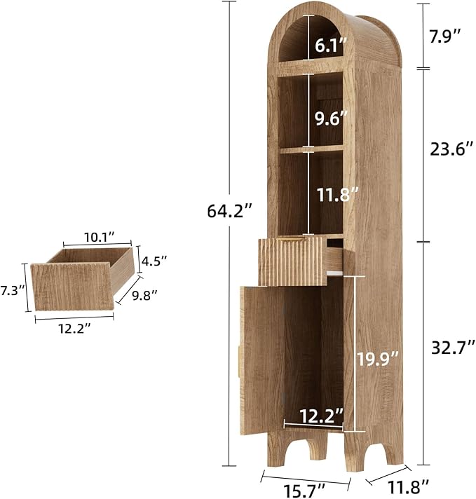 64.2" Arched Bathroom Storage Cabinet - Image 2