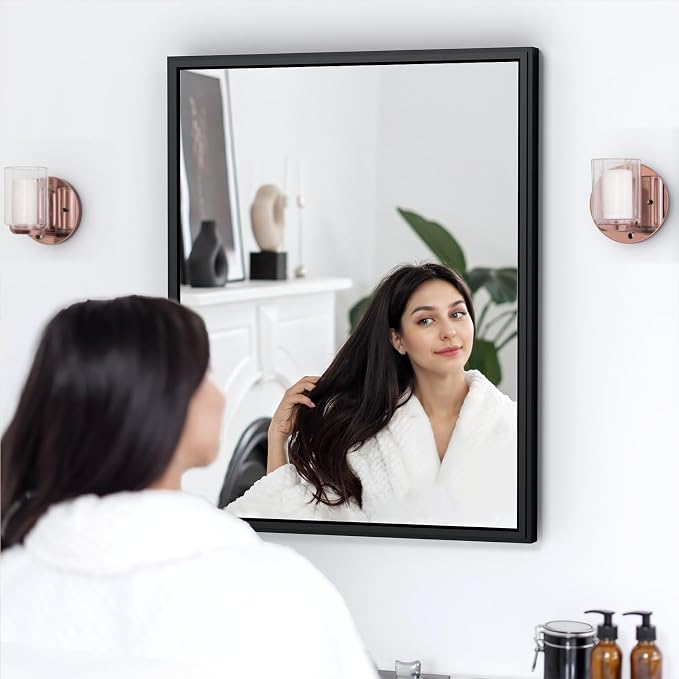 24x30 Inch Medicine Cabinet Mirror Black Bathroom Cabinet - Image 7