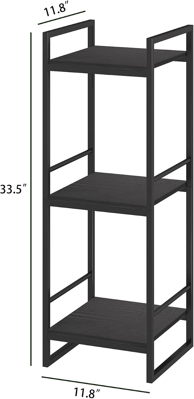 BYFU 3 Tier Bathroom Storage Open Shelf, Freestanding Metal Corner Storage Rack - Image 3