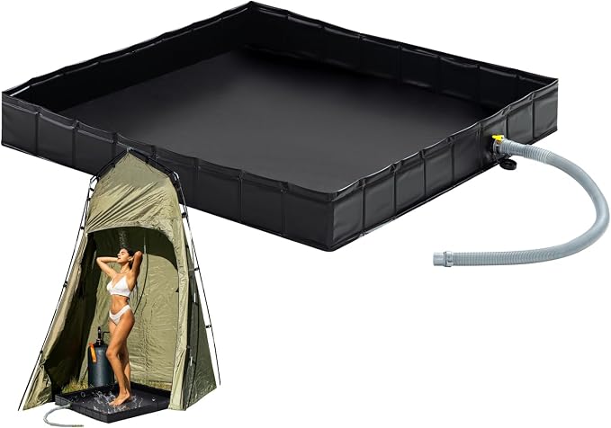 Portable Shower Pan, Indoor Shower Stall Enclosures by Wintogo