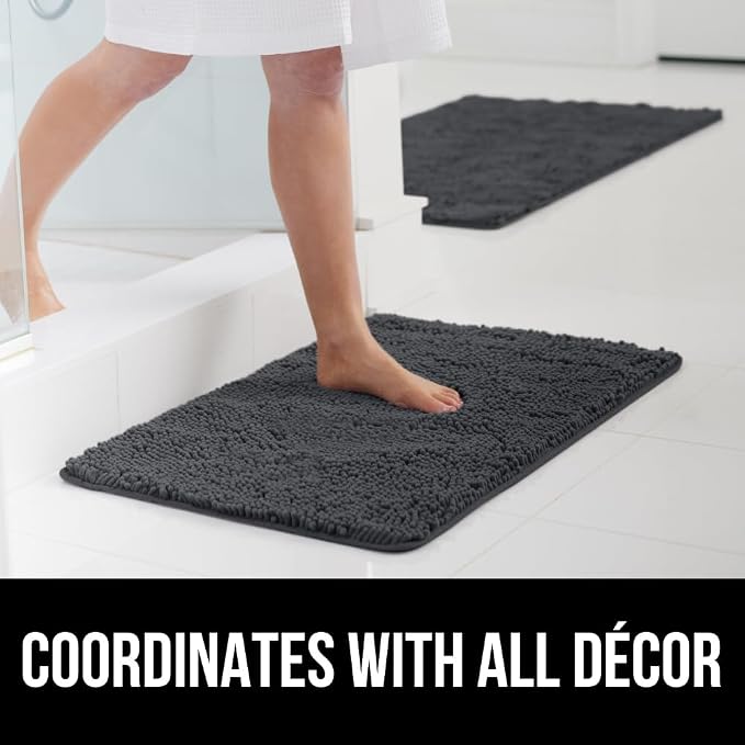 GORILLA GRIP Bath Rug Mat, Soft Absorbent Chenille, Quick Dry Microfiber Mats - Image 9