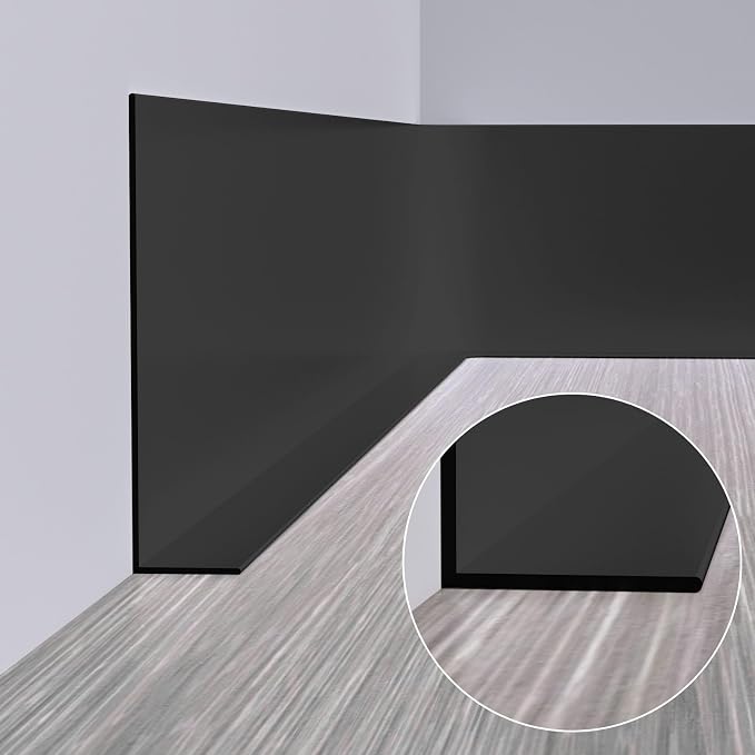 Duzzy Flexible Baseboard Molding Trim, 5 Inch x 20 Feet Peel and Stick Rubber - Image 4