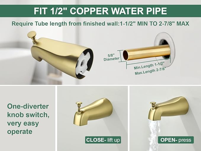 Brushed Gold Shower Faucet Set - Image 5