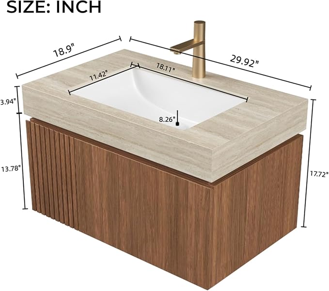 LKTART Floating 30 Inch Bathroom Vanity - Image 2