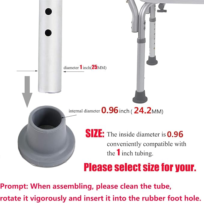 Replacement Feet for Shower Chair Bath Seat, shower stools and transfer bench - Image 5