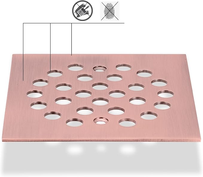 Square 4-1/4 Inch Screw-in Shower Drain Cover Replacement Square Floor Drainer - Image 4