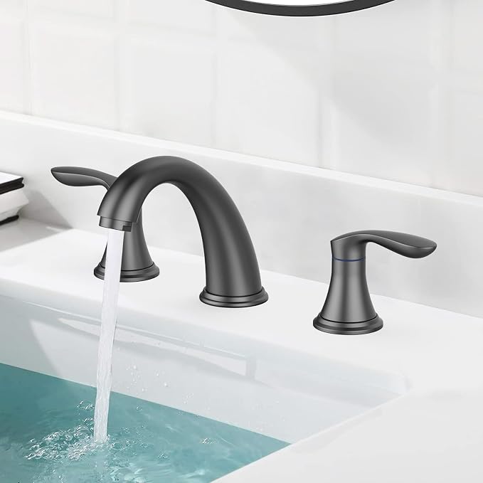 Bathroom Sink Faucet, Faucet for Bathroom Sink, Widespread Matte Black Bathroom - Image 2