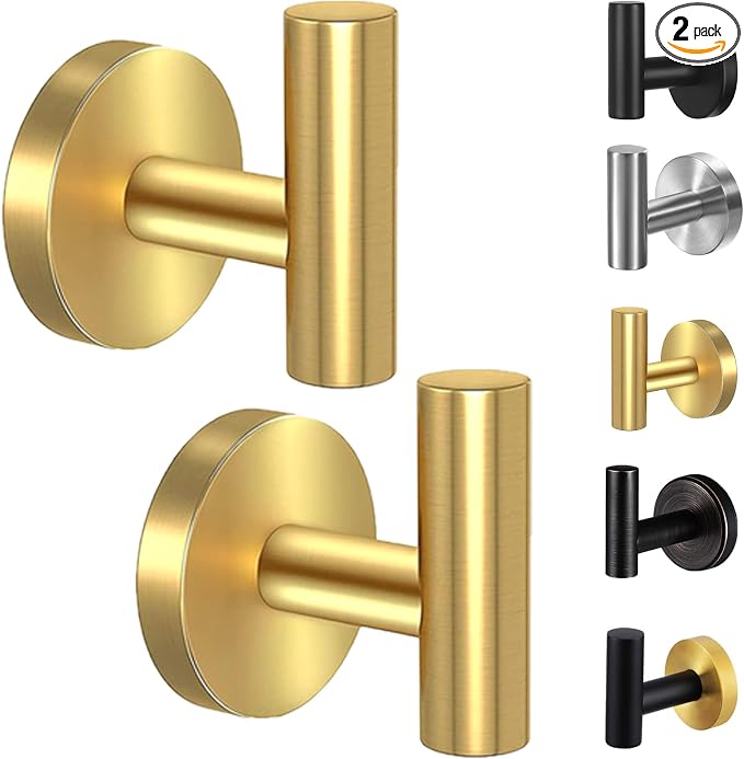 Kruodop Towel Hooks for Bathroom, 2 Packs Wall Mount Towel Holder, Stainless by Kruodop