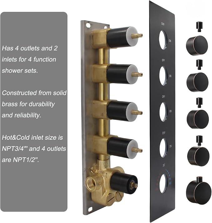 Thermostatic Shower System Oil Rubbed Bronze Shower Faucet Set - Image 5