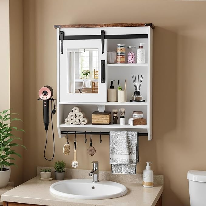 White Bathroom Wall Cabinet - Image 9