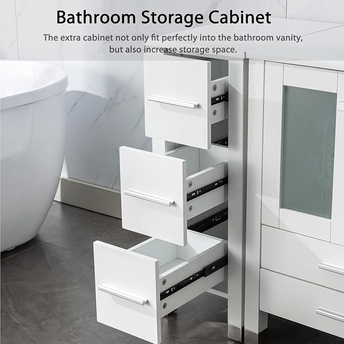 LUCKWIND 48" Bathroom Vanity Sink Combo, 24-inch Main Cabniet - Image 5