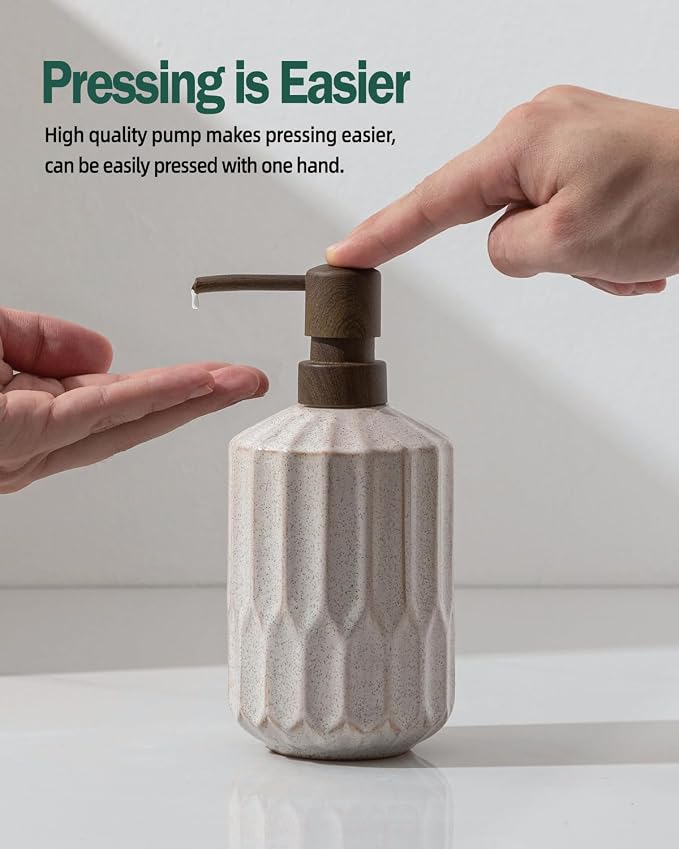 Fun Elements Bathroom Soap Dispenser, 16 Oz Luxurious Hand soap Dispenser - Image 2