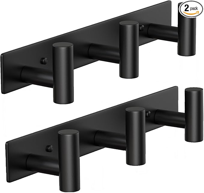 Coat Rack Wall Mounted-3 Hooks, Heavy Duty Stainless Steel Wall Hooks by VINHOLD