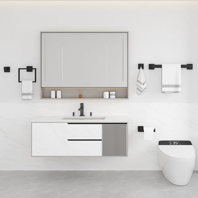 Bathroom Hardware Accessories Set: 10-Pieces Bath Towel Bar Set, Towel Racks - Image 7