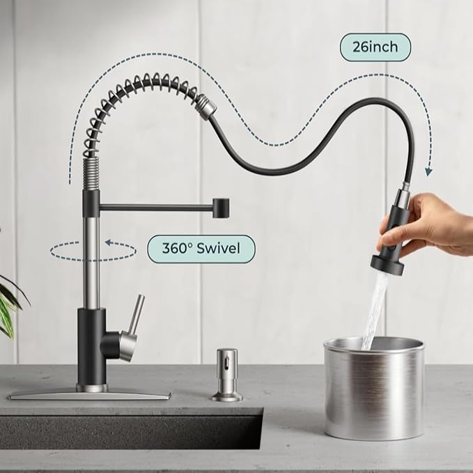 Smart Touch On Kitchen Faucet, 3 Modes Pull Down Sprayer, Sensor Activated - Image 6