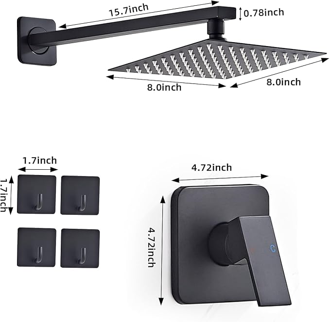 Shower Faucet Set Matte Black Complete Shower System - Image 6