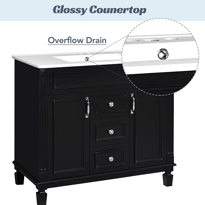 Merax 36" Bathroom Vanity with Sink, Freestanding Single Bathroom Sink Vanity - Image 5