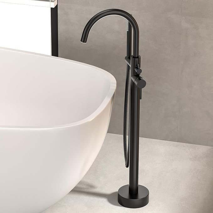 Freestanding Bathtub FaucetFloor Mount Bathtub Filler Shower Mixer Faucet - Image 5